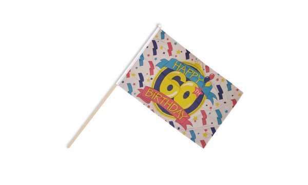 Happy 60th Birthday Hand Flags